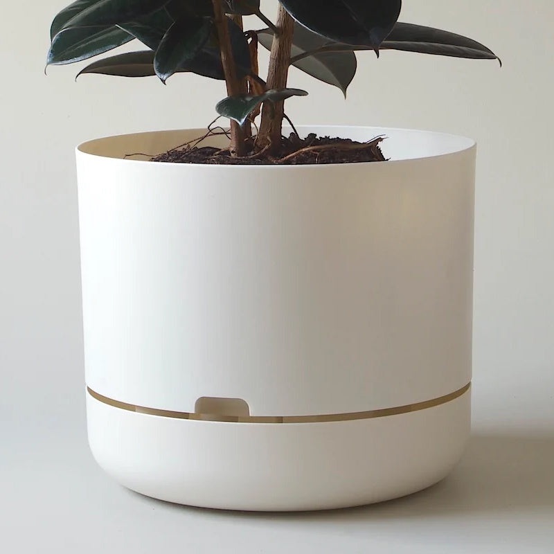 Mr Kitly Selfwatering Pot 37.5cm White Linen