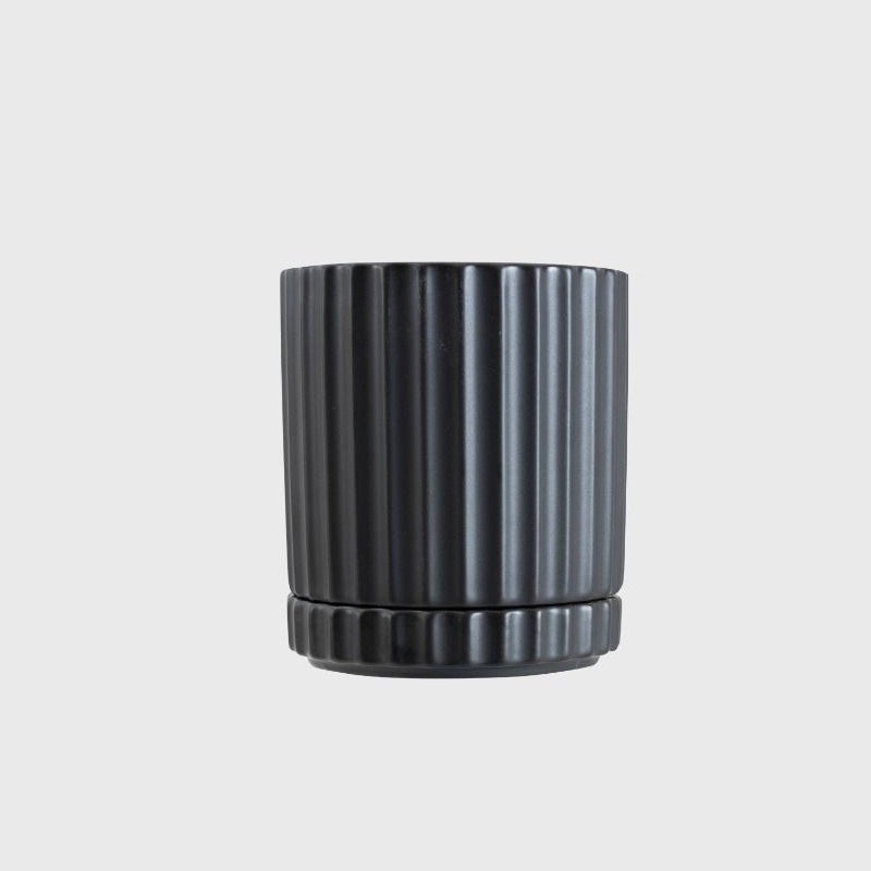 Athens Small Planter Pot Black 11.5cm