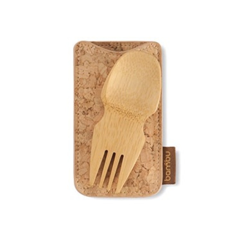 Bamboo Spork with Cork Case