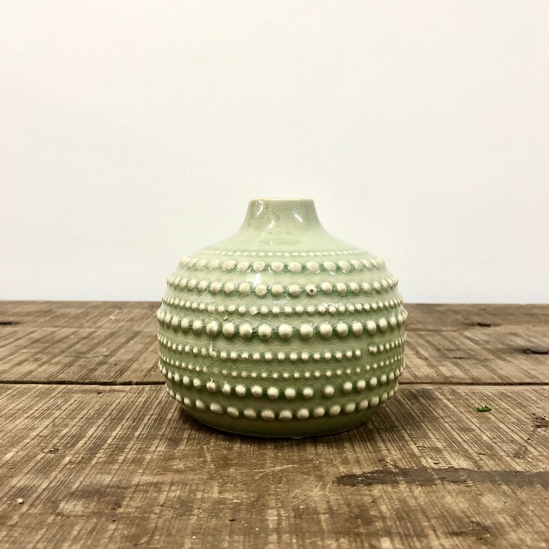 Castello Round Ceramic Vase – Sage Green