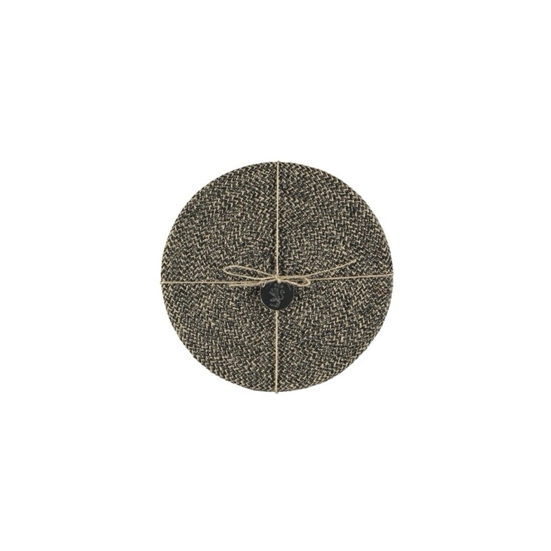 Hand Woven Circular Coasters – Jet Black