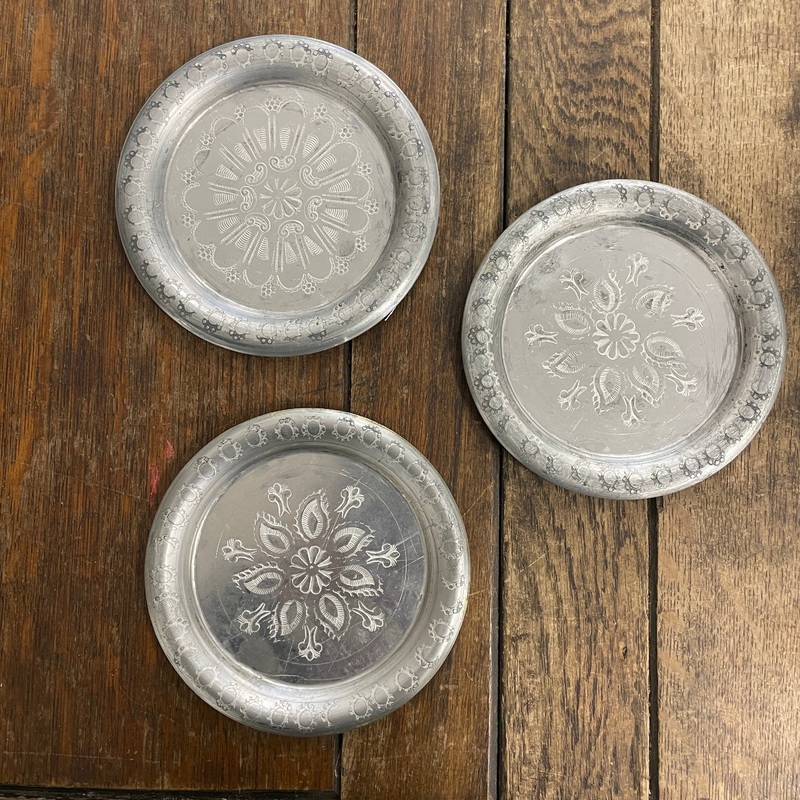 Aluminium Candle Plates – Hand Embossed, Small (14cm)