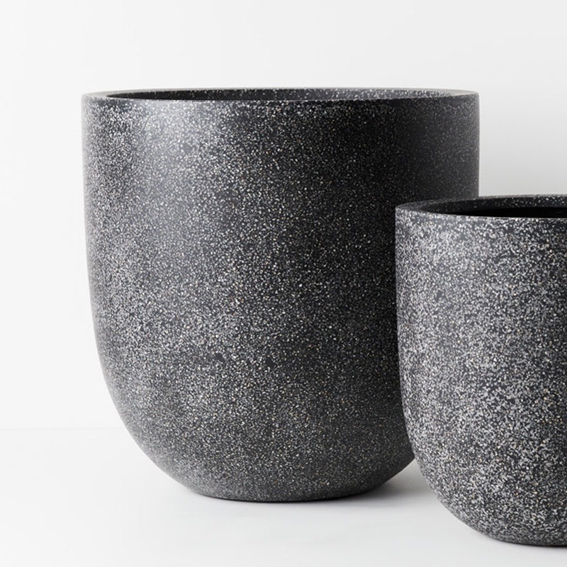 Cenzo Egg Pot Black 40cm