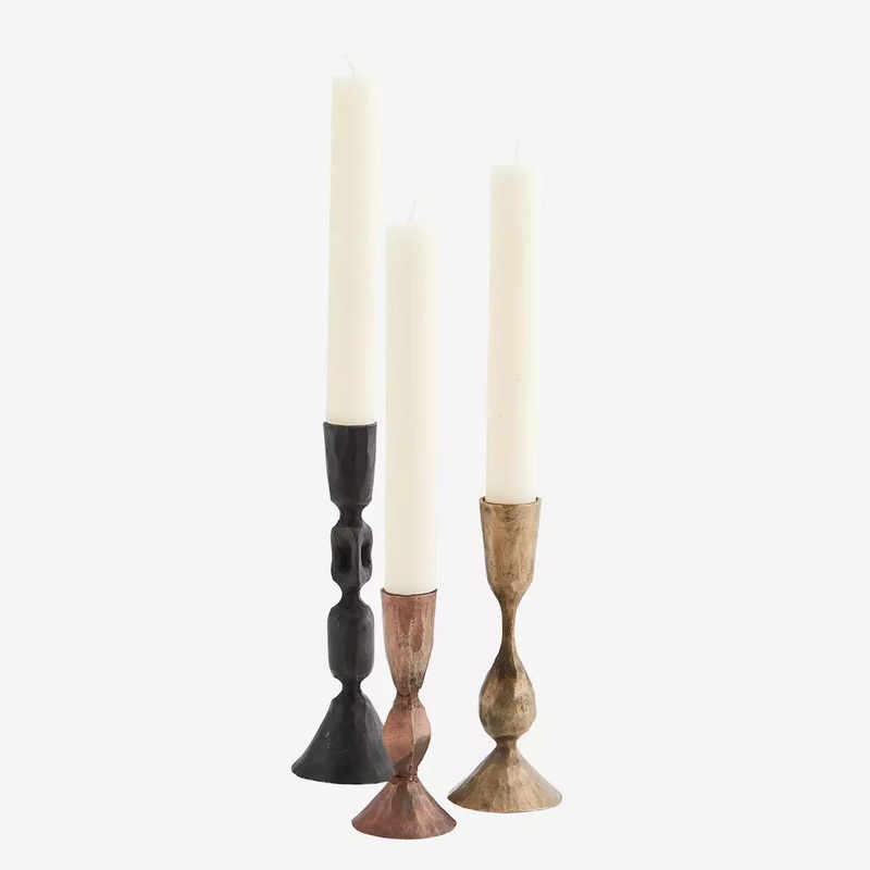 Hand Forged Candle Holder in Copper, Brass and Black