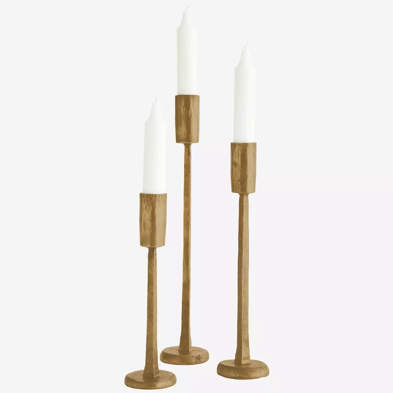 Hand Forged Candle Holder in Matt Brass