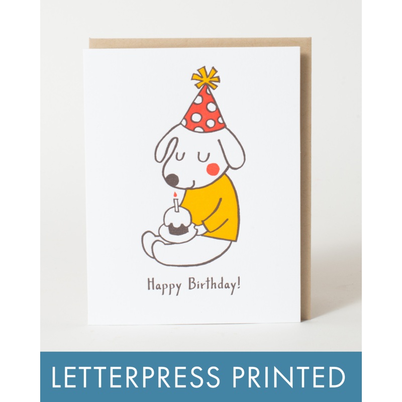 Birthday Hat Dog Greeting Card