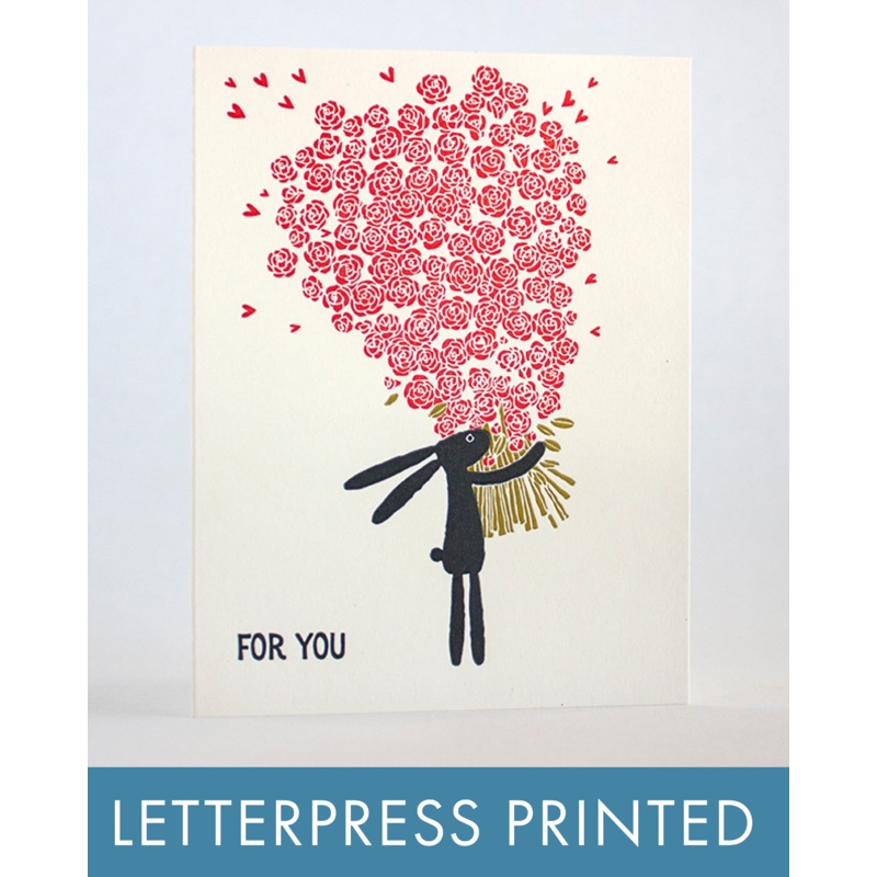 Bunny Flowers Greeting Card