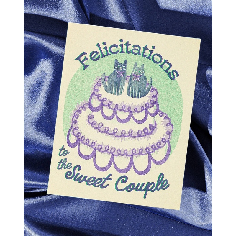 Felicitations to the Sweet Couple – Risograph Wedding Card
