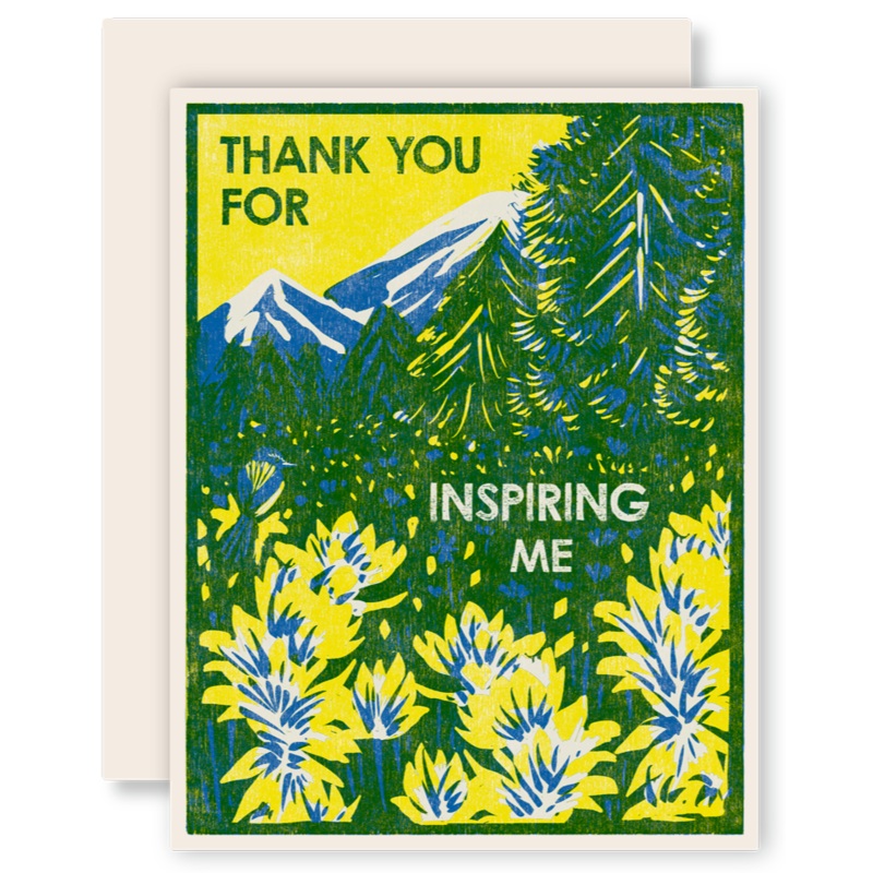 Thank You for Inspiring Me Letterpress Card