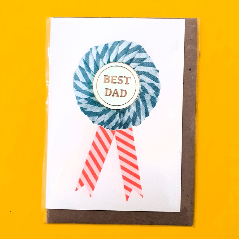 Best Dad Card with Rosette