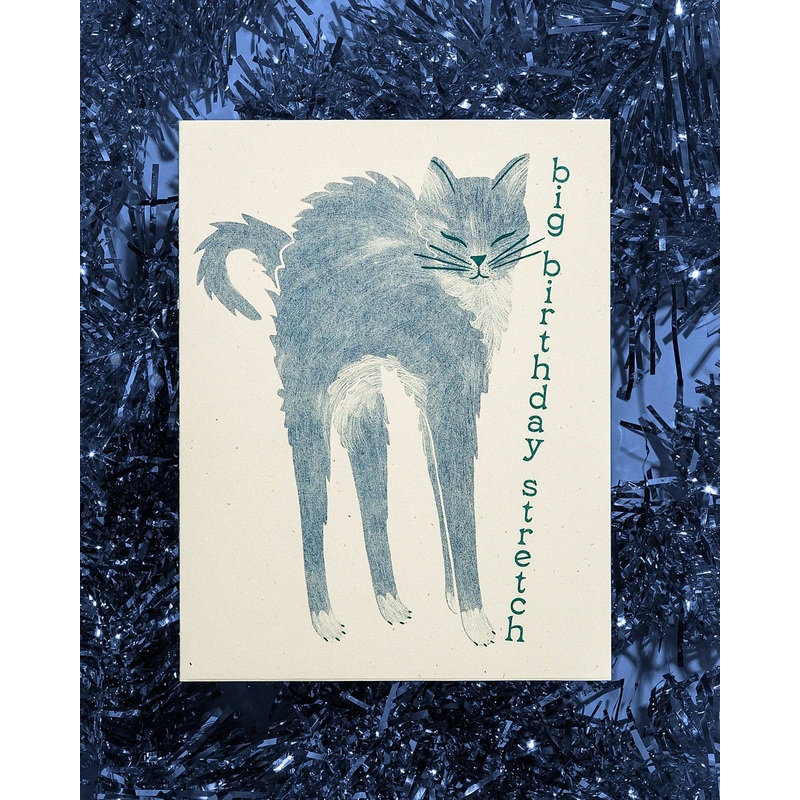 Big Birthday Stretch – Risograph Card