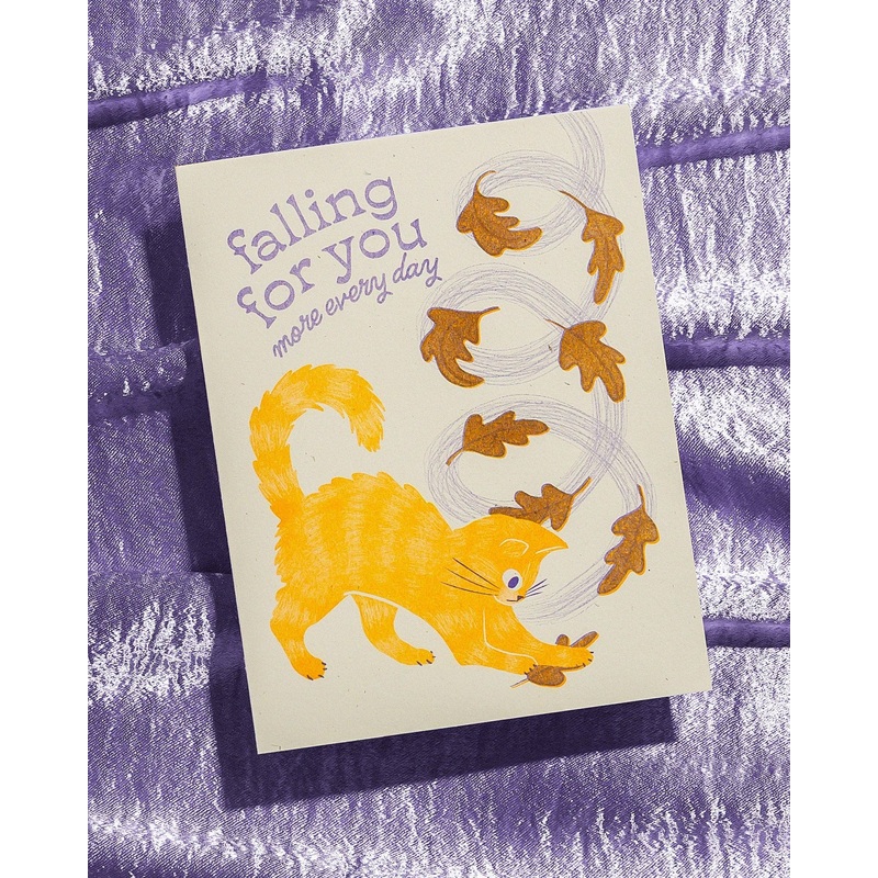 Falling For You – Risograph Greeting Card