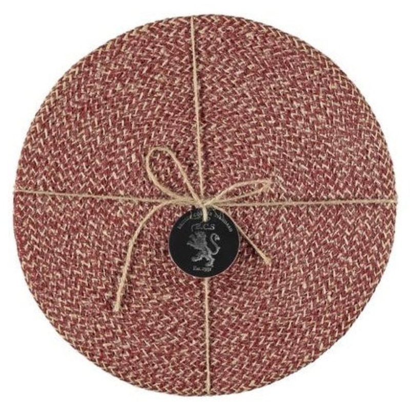 Hand Woven Circular Placemat – 38cm – Guardsman Red