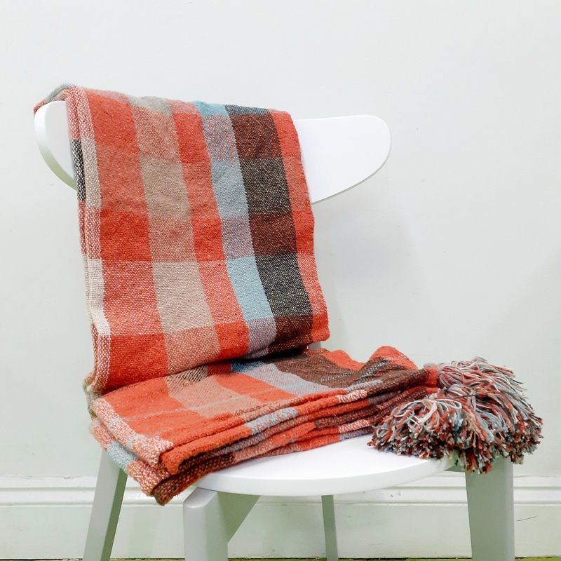 Recycled Cotton Throw – Orange