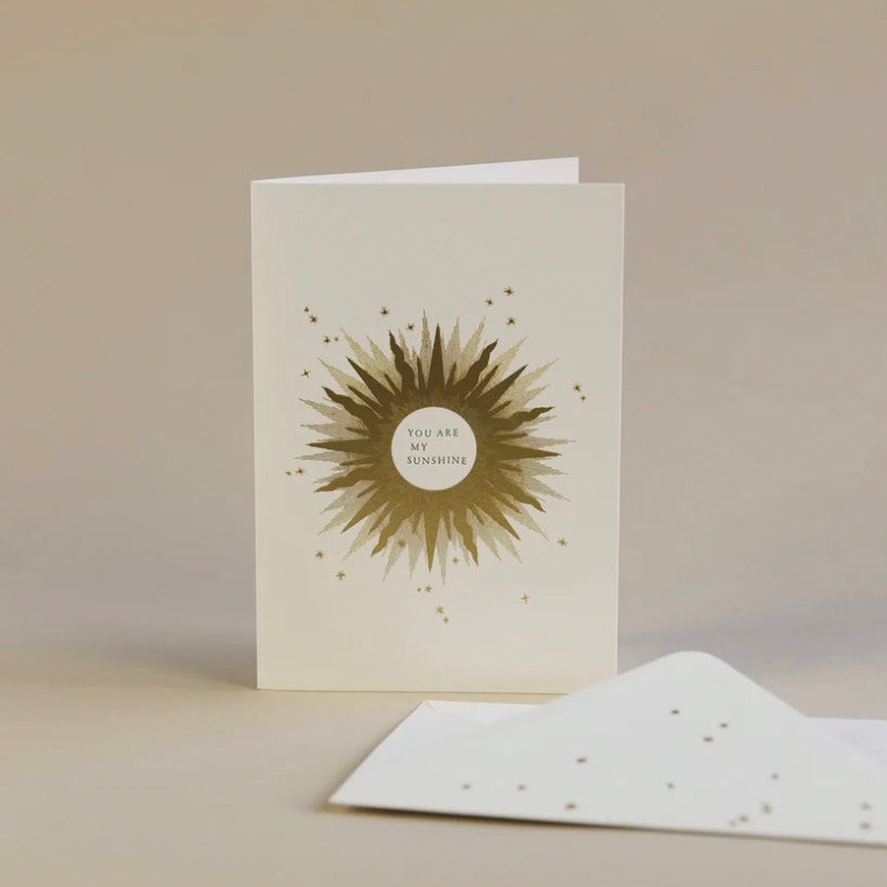 You Are My Sunshine Letterpress and Gold Foil Card