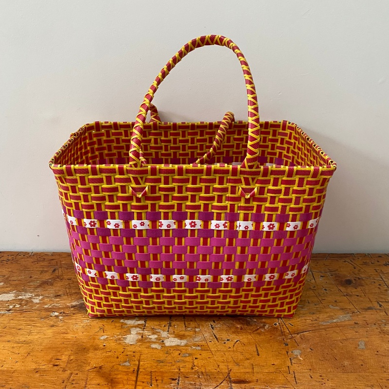 Mexican Pink Basket Bag