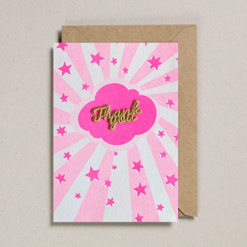 Thank You Card with Gold Embroidery