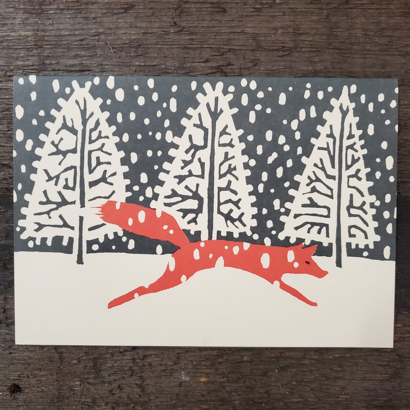 Fox In Winter Card – Cambridge Imprint