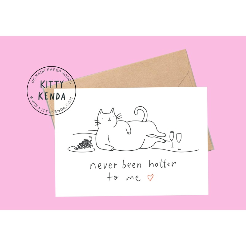 Never Been Hotter Kitty Eco Greeting Card
