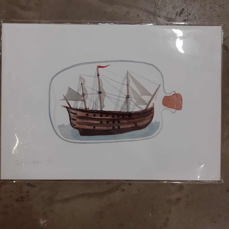 Ship in a Bottle Art Print – Eleanor Percival