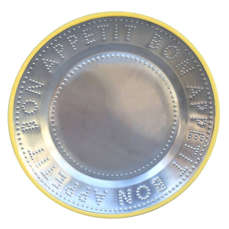 Yellow Stainless Steel Picnic Plate – 25cm