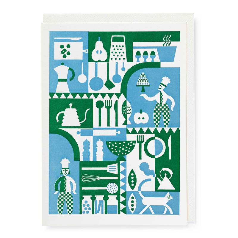 Art Deco Kitchen | Letterpress Cards | Large Cards