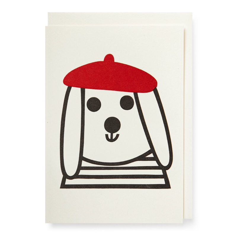 Dog in a Beret | Letterpress Cards | Small Cards