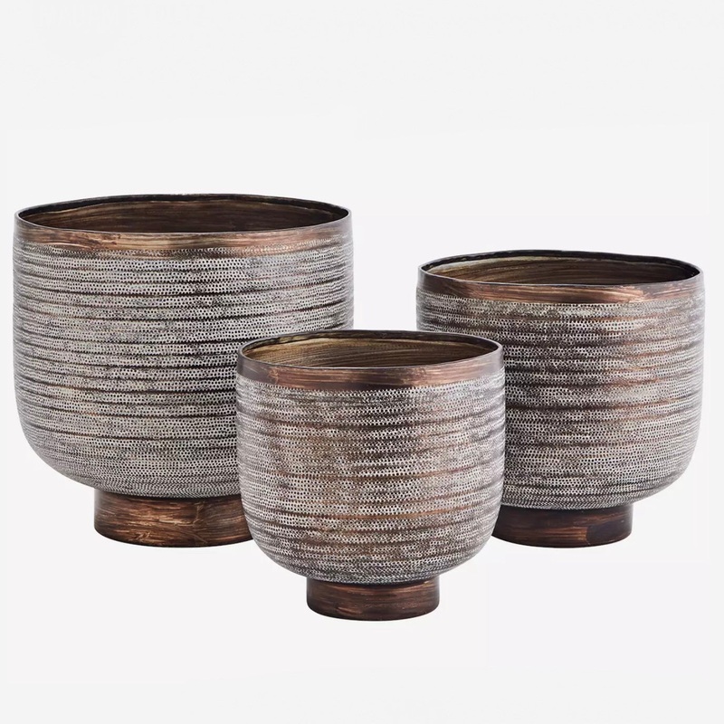 Hand Hammered Aluminium Pots – Brown