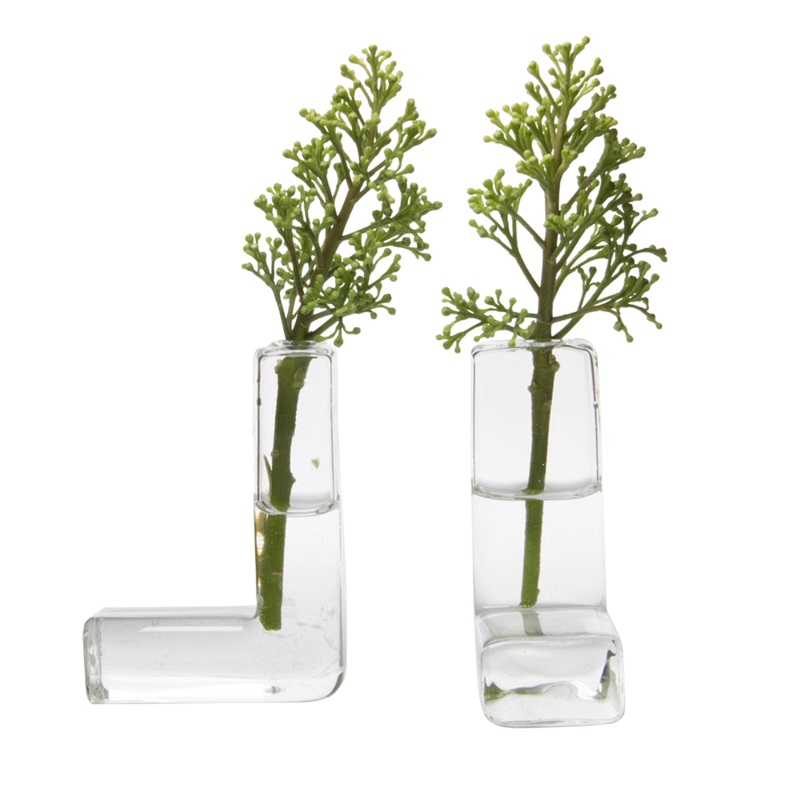 The L Glass Modern Clear Flower Vase