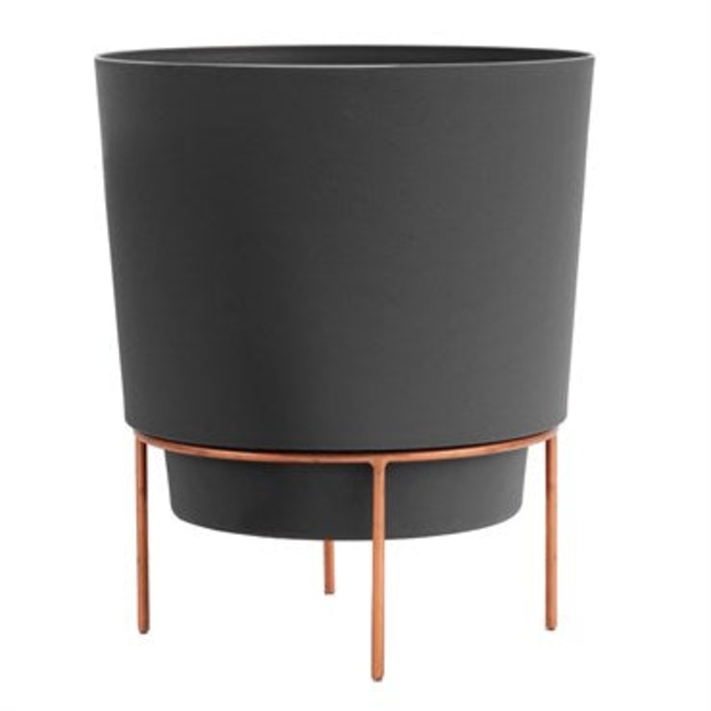Bloem 10 Hopson Metal Stand Planter – Charcoal