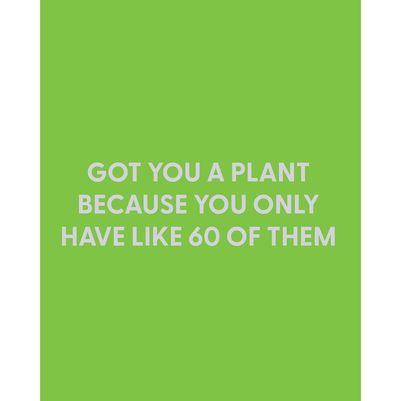 Got you a plant because you only have like 60 of them – Greeting Card