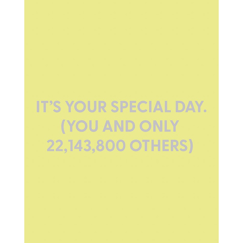 Its your special day (you and only 22,143,800 others) – Greeting Card