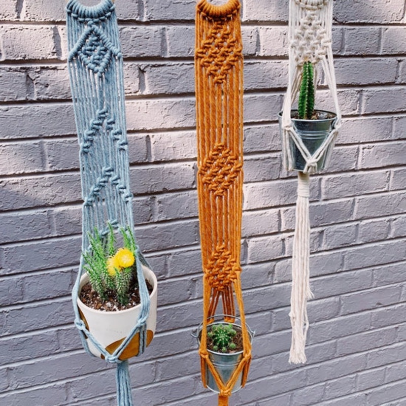 Macrame Wall Plant Hanger – Mustard