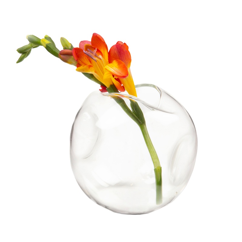 Dent Glass Modern Flower Vase|Clear|3″