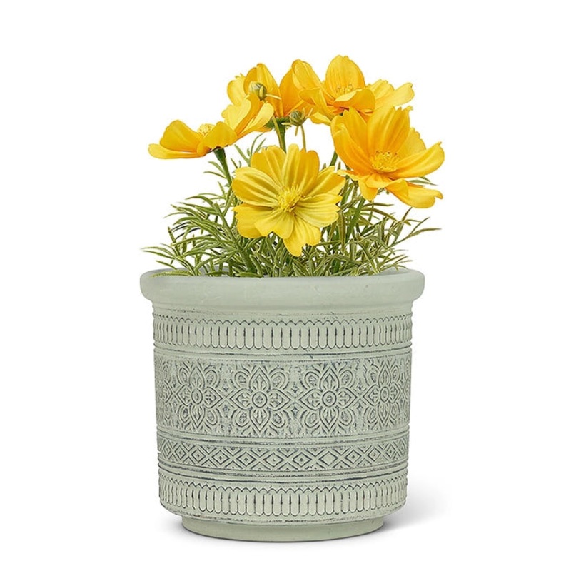 Green Embossed Band Planter – 5H