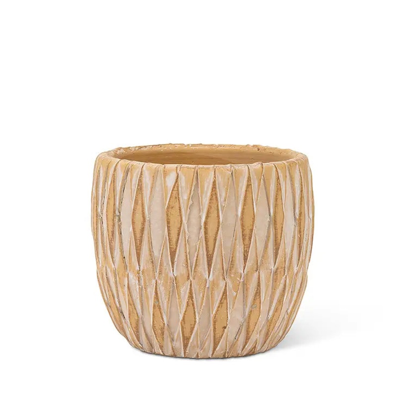 Small Tan Textured Planter – 4H