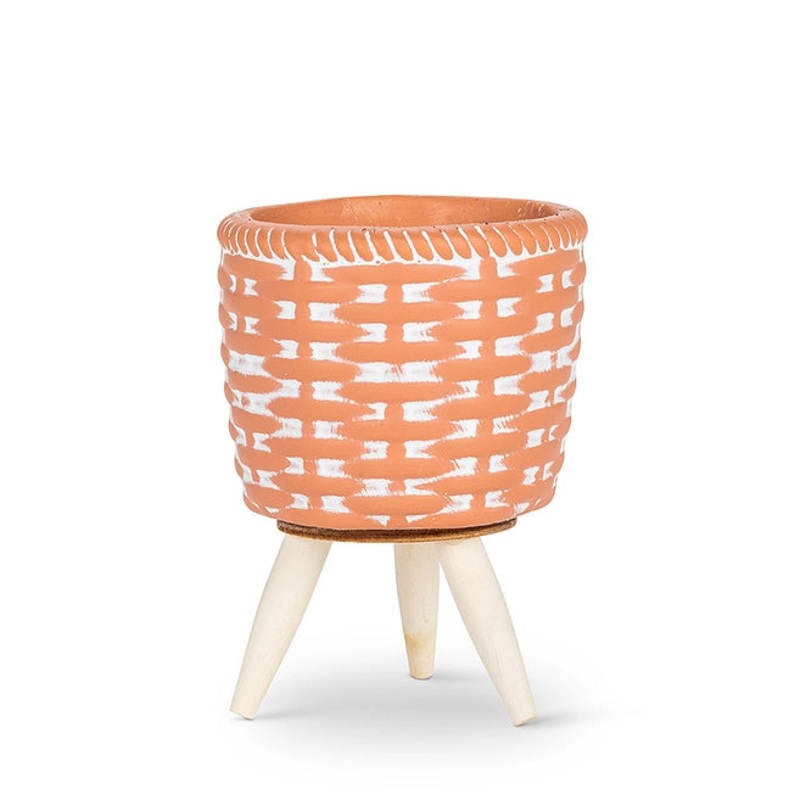 Small Woven Tripod Planter – Terracotta 4H