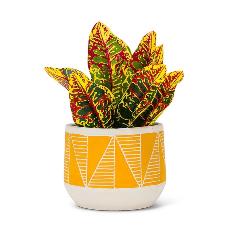 Yellow Large Etched Planter – 6.5D
