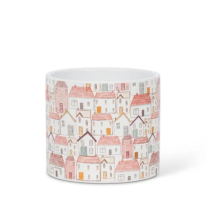 Small Pastel Village Planter|4.5″ D
