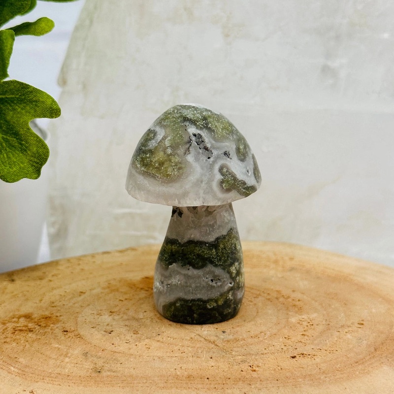 Polished Gemstone Mushroom Carving