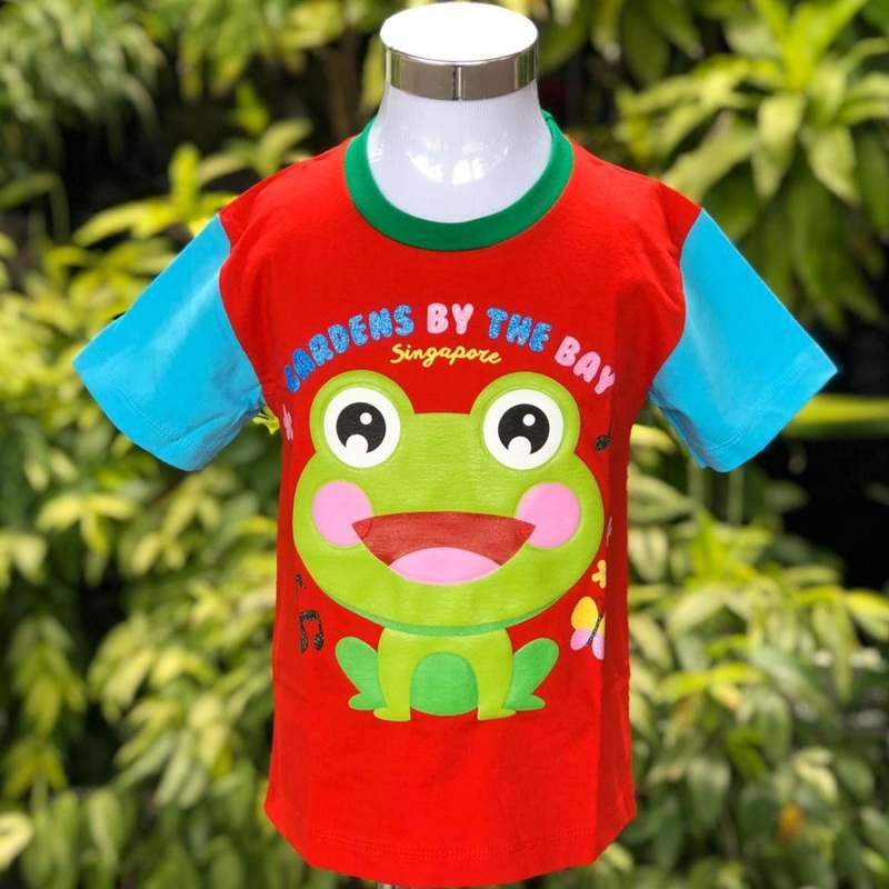 Mcka Frog with Butterfly Kids T-Shirt (Red)