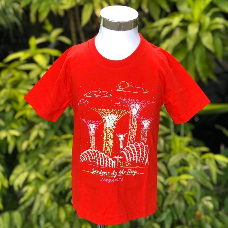 Mcka Scenery Sketch Glow Kids T-Shirt (Red)