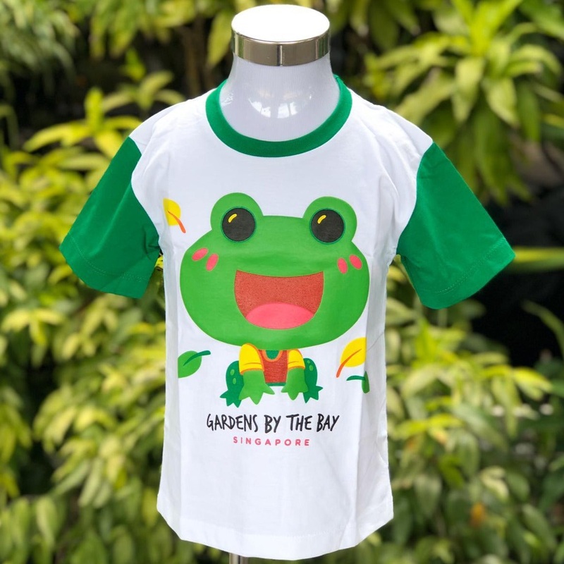 Mcka Frog with Leaves Kids T-Shirt (White)