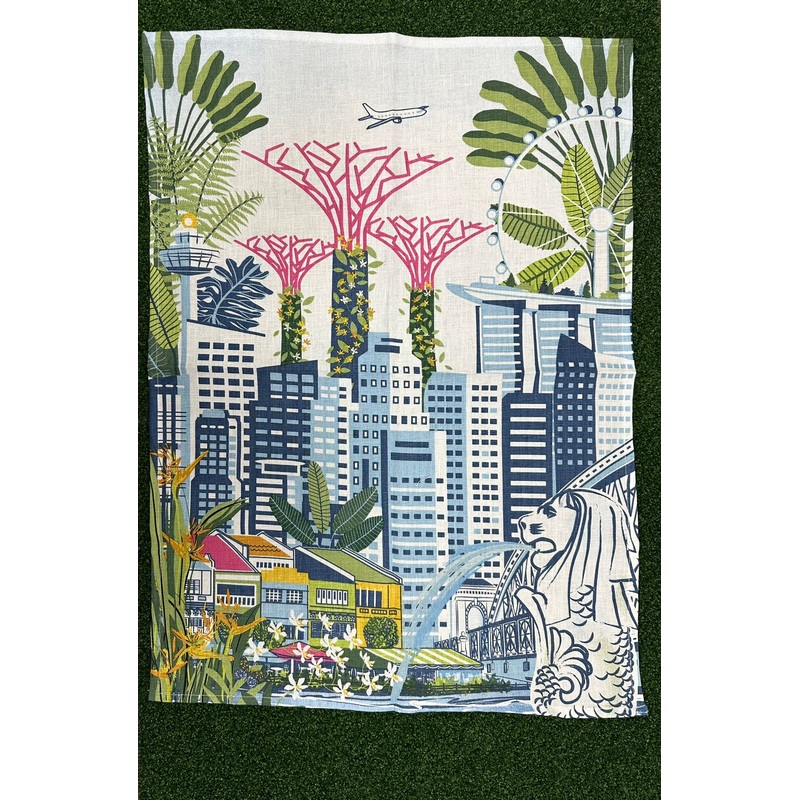 Mhwh City with Supertrees Tea Towel
