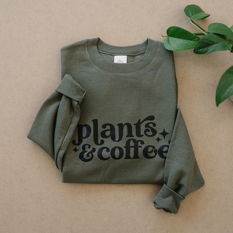 Plants & Coffee Crewneck|X-Large|Large|Medium|Small