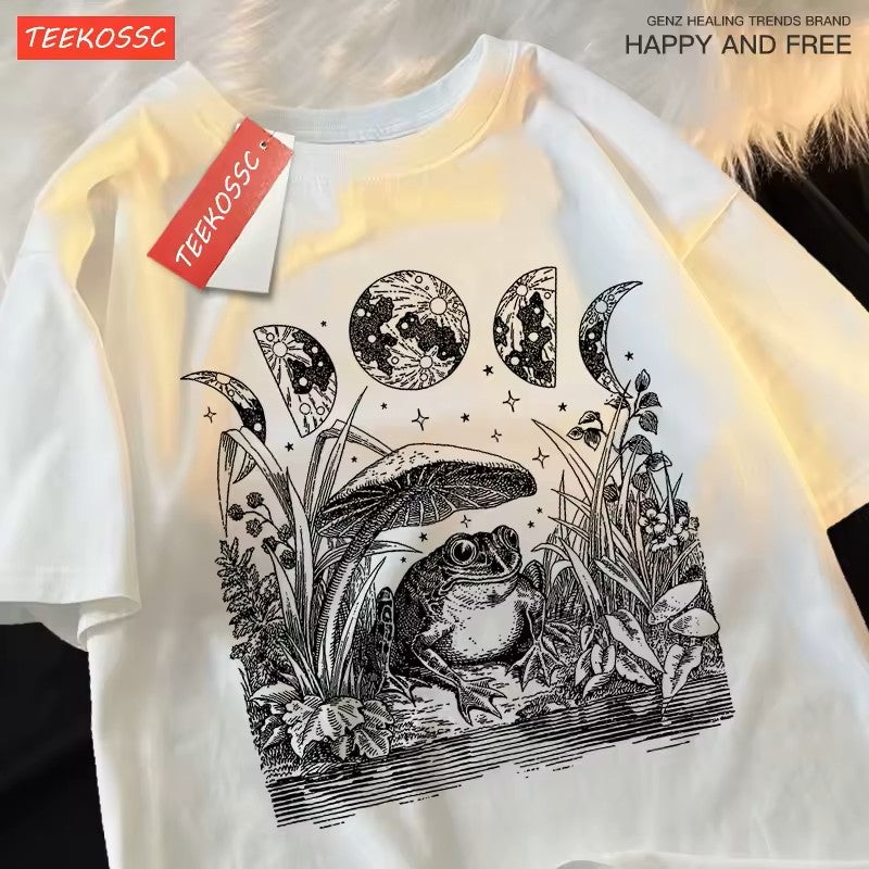 Toad Moon Phases T-Shirt|XX-Large|X-Large|Large|Medium