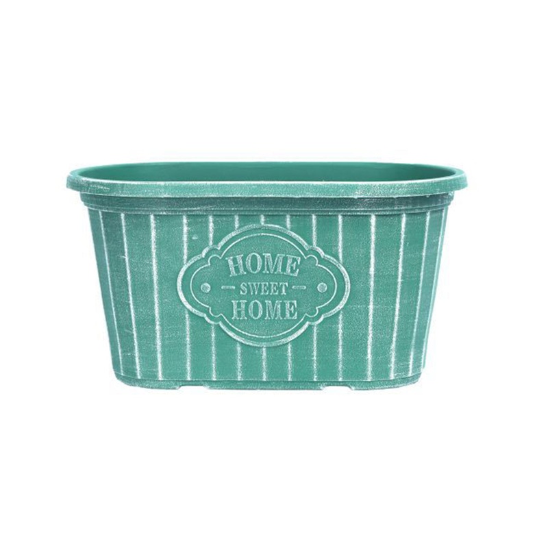 Home Sweet Home Oval 29cm Planter – Teal