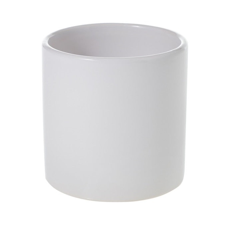 Cercle Pot (shiny white)|6.5″x 6.25″