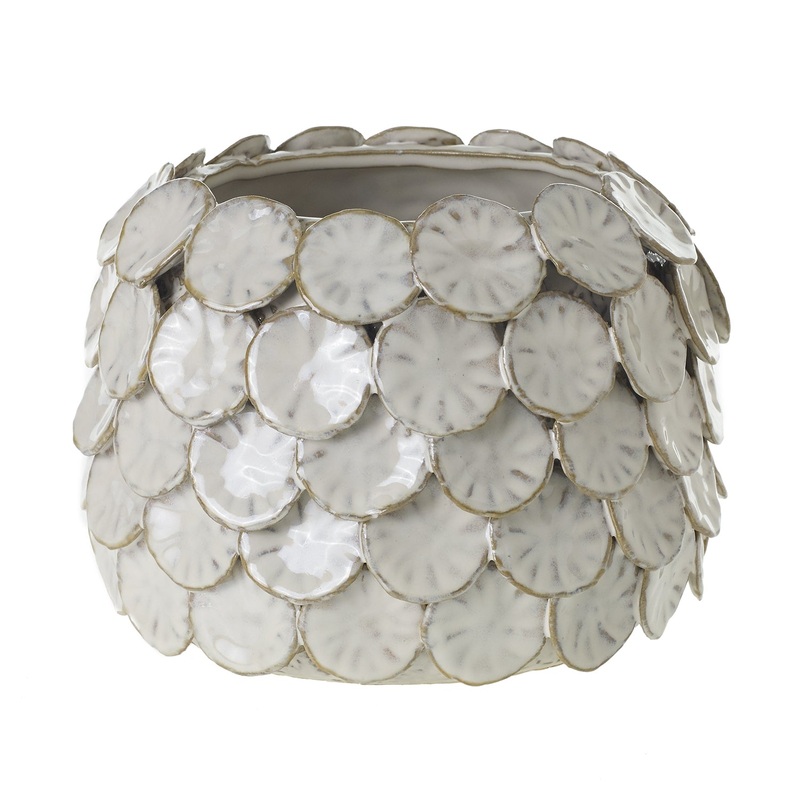 Petal Pot Ivory|7″x5″