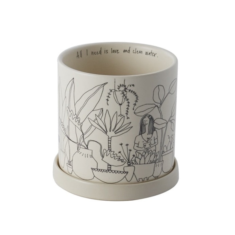 Plant Lady Pot|4.75″x 4.75″|7″x4.75″